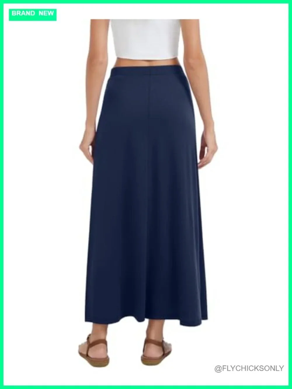 Flowy A-Line Maxi Skirt High Waisted Casual Long Skirt